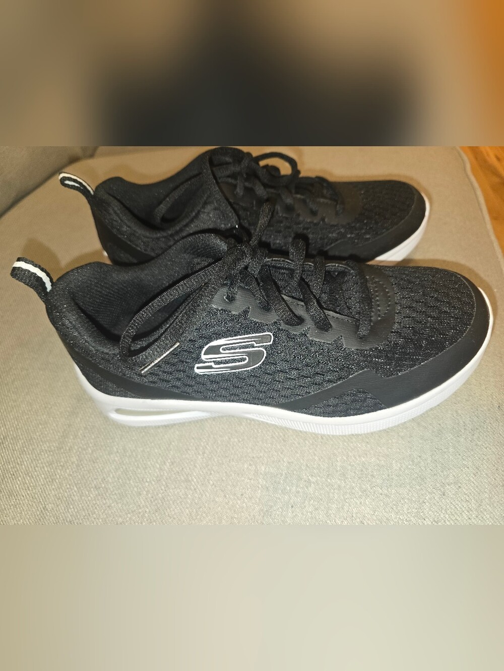Skechers Black Knit Athletic Sneakers